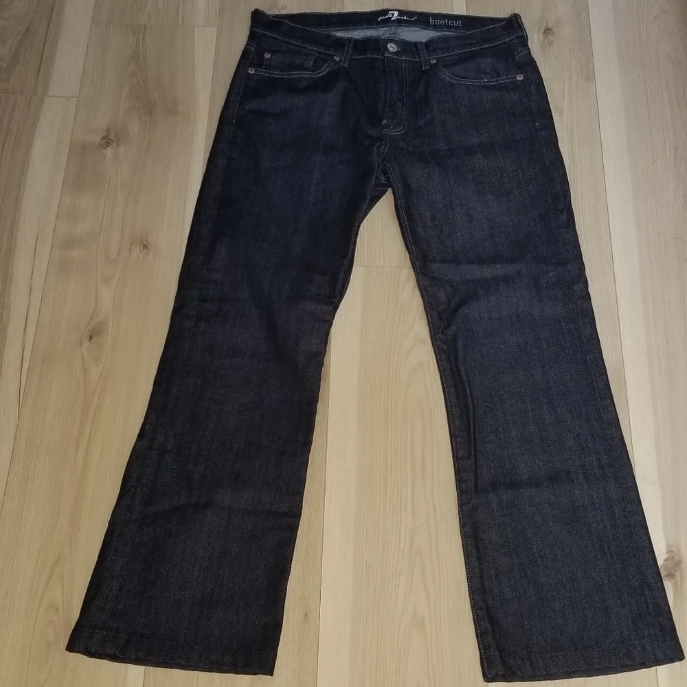 NWOT 7 For All Mankind Dark Navy Men's Bootcut Jeans - Picture 3 of 6